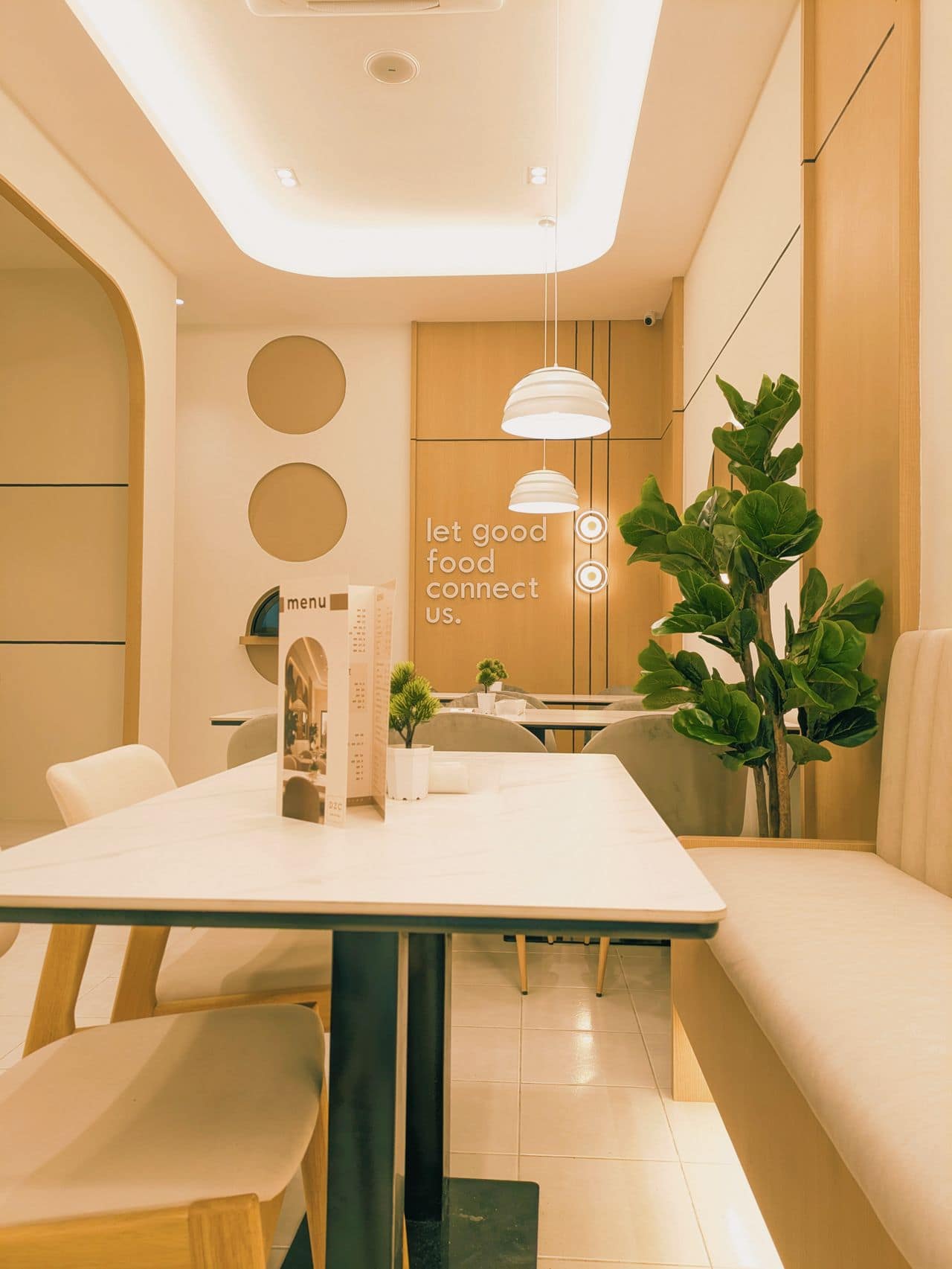 A warm, modern café interior in Malaysia